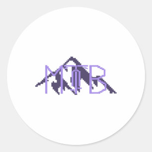 Minimalist Purple Mtb Mountain Biking Mountain Bik Classic Round Sticker