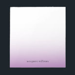 Minimalist Purple Ombre Personalised Notepad<br><div class="desc">Minimalist Purple Ombre Personalised Notepad</div>