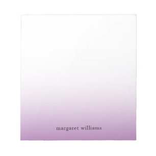 Minimalist Purple Ombre Personalised Notepad