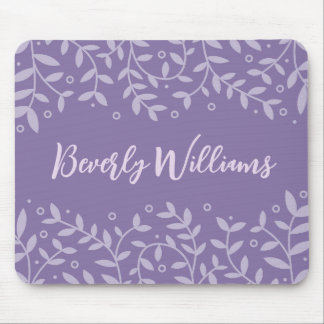 Minimalist Purple Pastel Floral Pattern Custom Mouse Pad