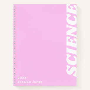 Minimalist Purple Vertical Text School Subject Notebook