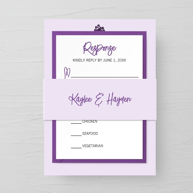 Minimalist Purple Wedding  Invitation Belly Band (Creator Uploaded)