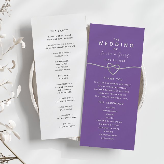 Minimalist Purple Wedding Program (Creator Uploaded)