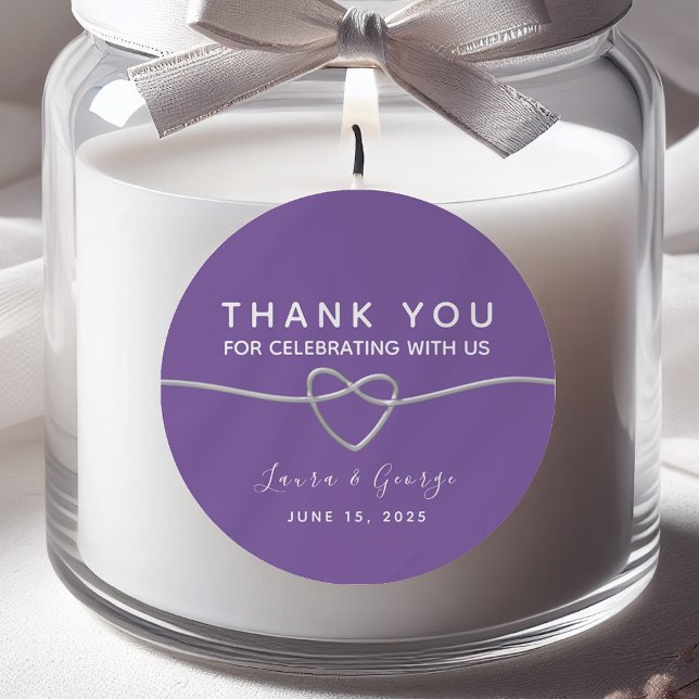 Minimalist Purple Wedding Thank You Sticker (Creator Uploaded)