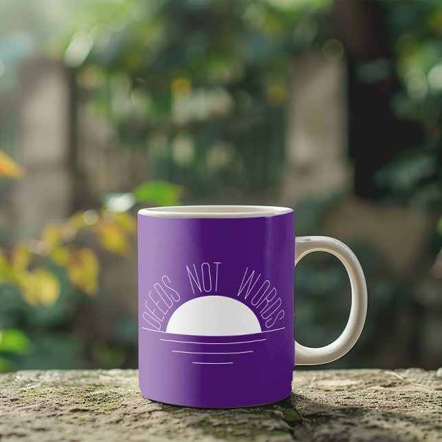 Minimalist purple white sun inspirational quote coffee mug (Creator Uploaded)