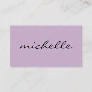 Minimalist Purple with Cursive Text Business Card