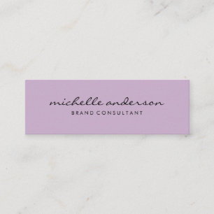 Minimalist Purple with Cursive Text Mini Business Card