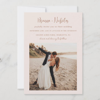 Minimalist QR Code Boho All in One Wedding Invitation