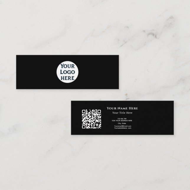 Minimalist QR Code Business Card with Custom Logo (Front/Back)