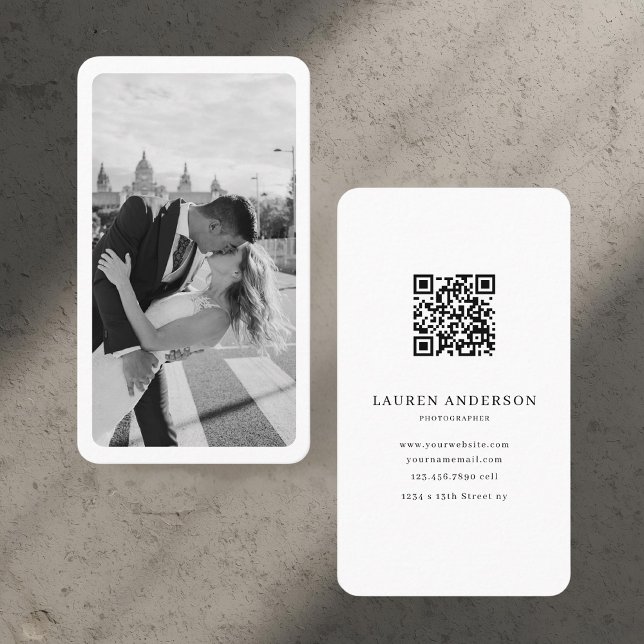 Minimalist QR Code Business Card with Photo  (Creator Uploaded)
