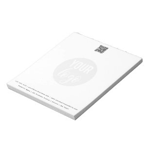 Minimalist QR Code Business Logo Contact Details Notepad