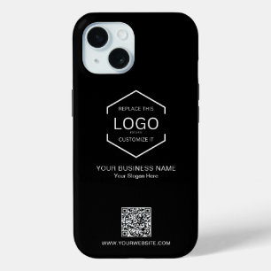 Minimalist QR Code Company Business Logo  iPhone 15 Case