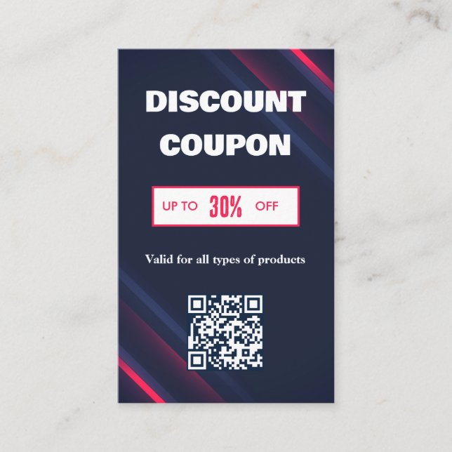 Minimalist QR Code Discount Card (Front)