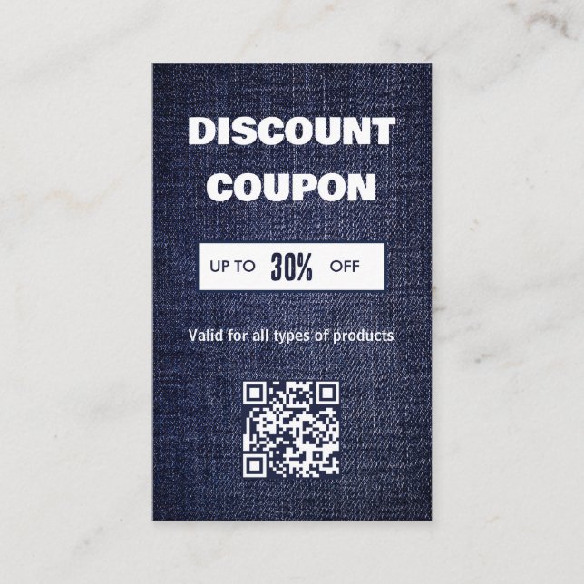 Minimalist QR Code Discount Card (Front)