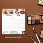 minimalist qr code makeup artist 4 photos lined notepad<br><div class="desc">elegant minimalist qr code makeup artist 4 photos white lined notepad
you can change background colour.
great for personal notes, business notes</div>