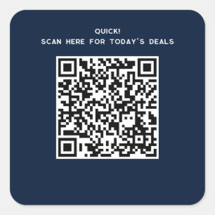 Minimalist QR Code Modern Marketing Custom Square Sticker
