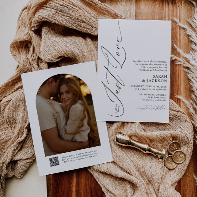 Minimalist QR Code Nothing Fancy Just Love Wedding Invitation (Creator Uploaded)