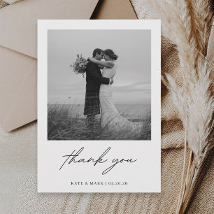 Minimalist QR Code Photo Gallery Wedding Thank You Card