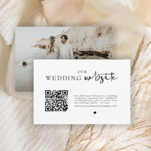 Minimalist QR Code Photo Wedding Details Enclosure Card