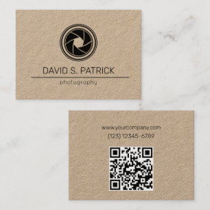 Minimalist QR Code Photography Business Card