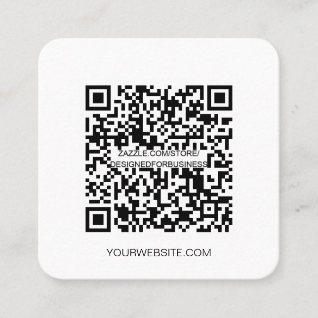 Minimalist QR code professional social media Squar Square Business Card (Front)