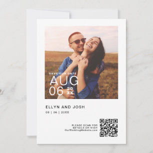 Minimalist QR Code Save The Date  Invitation
