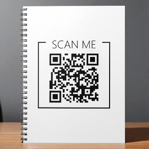 Minimalist QR Code Scan Me Business Notebook