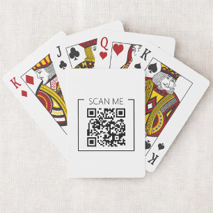 Minimalist QR Code Scan Me Business Playing Cards