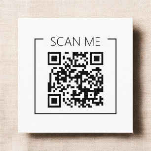 Minimalist QR Code Scan Me Business Square Business Card