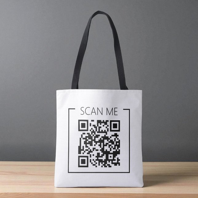 Minimalist QR Code Scan Me Business Tote Bag (Creator Uploaded)