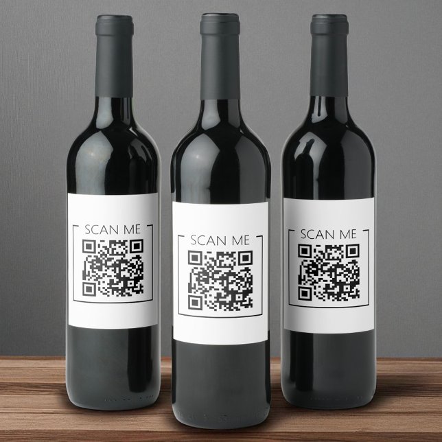 Minimalist QR Code Scan Me Business Wine Label (Creator Uploaded)