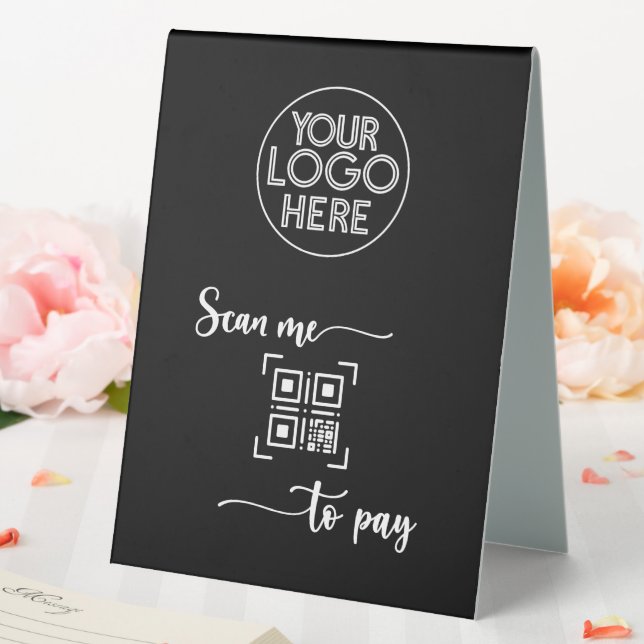 Minimalist QR Code Scan to Pay Business | Black  (In SItu (Wedding))