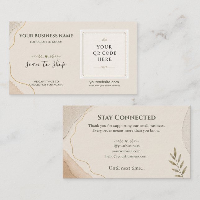Minimalist QR Code Small Business Branding Card (Front/Back)