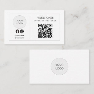 Minimalist QR Code Social Icon Logo Business Card