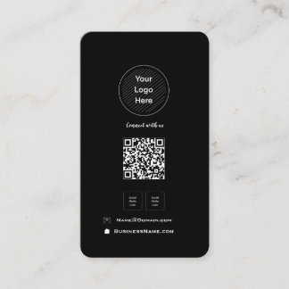 Minimalist QR Code Social Media Your Logo Profile Business Card