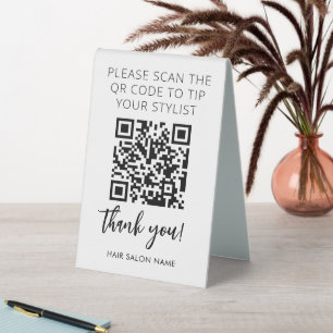 Minimalist Qr Code to Tip Salon Stylist