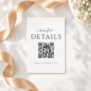 Minimalist QR Code Wedding Details Details Card