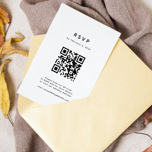 Minimalist Qr Code Wedding RSVP Card