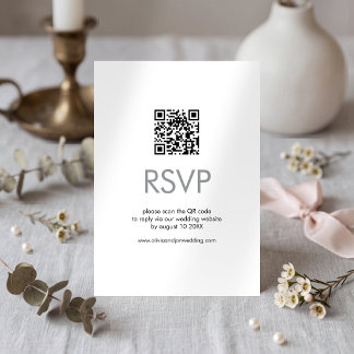 Minimalist QR code Wedding RSVP Card