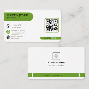 Minimalist qr cood business card