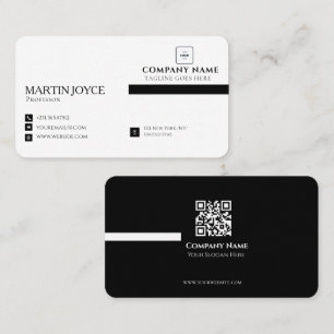 Minimalist qr cood business card
