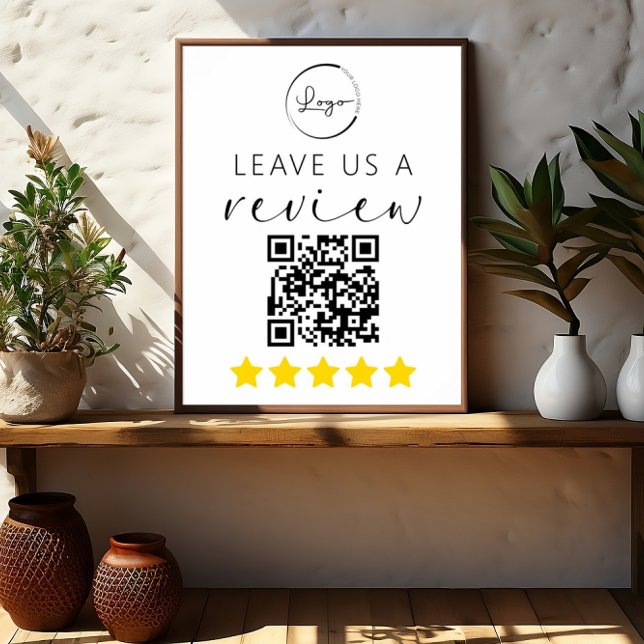 Minimalist QR Leave Us a Review Logo Poster (Creator Uploaded)