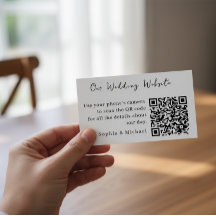 Minimalist QR Wedding Website Enclosure Card