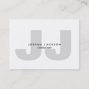Minimalist Quality Grey Monogram Unique Modern Business Card
