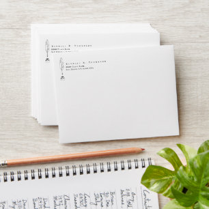 Minimalist Quill Writing Elegant Personalised  Envelope