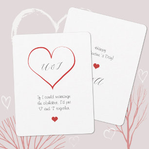 Minimalist Quote Valentine's Day Heart Holiday Card