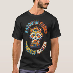 Minimalist Racoon Chess Master Design T-Shirt