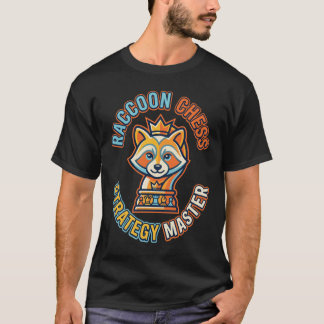 Minimalist Racoon Chess Master Design T-Shirt