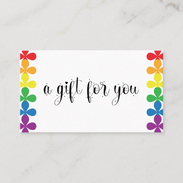Minimalist Rainbow Business Gift Certificate (Front)