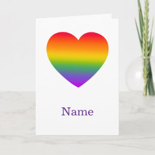 Minimalist Rainbow Line Heart - Cute Colourful Art Card